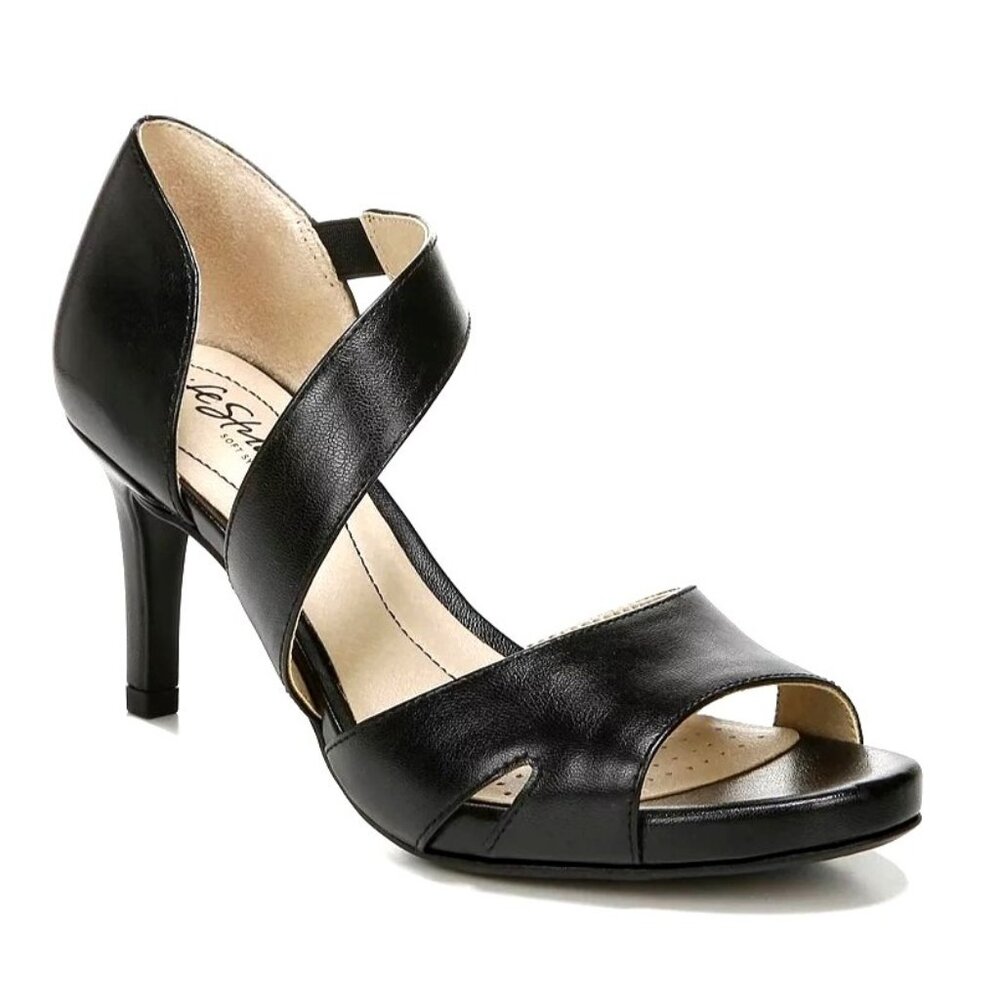 Lifestride Womens Soft System Black Strappy Heel Pointed Toe Pumps Size 6‎ NWOT
